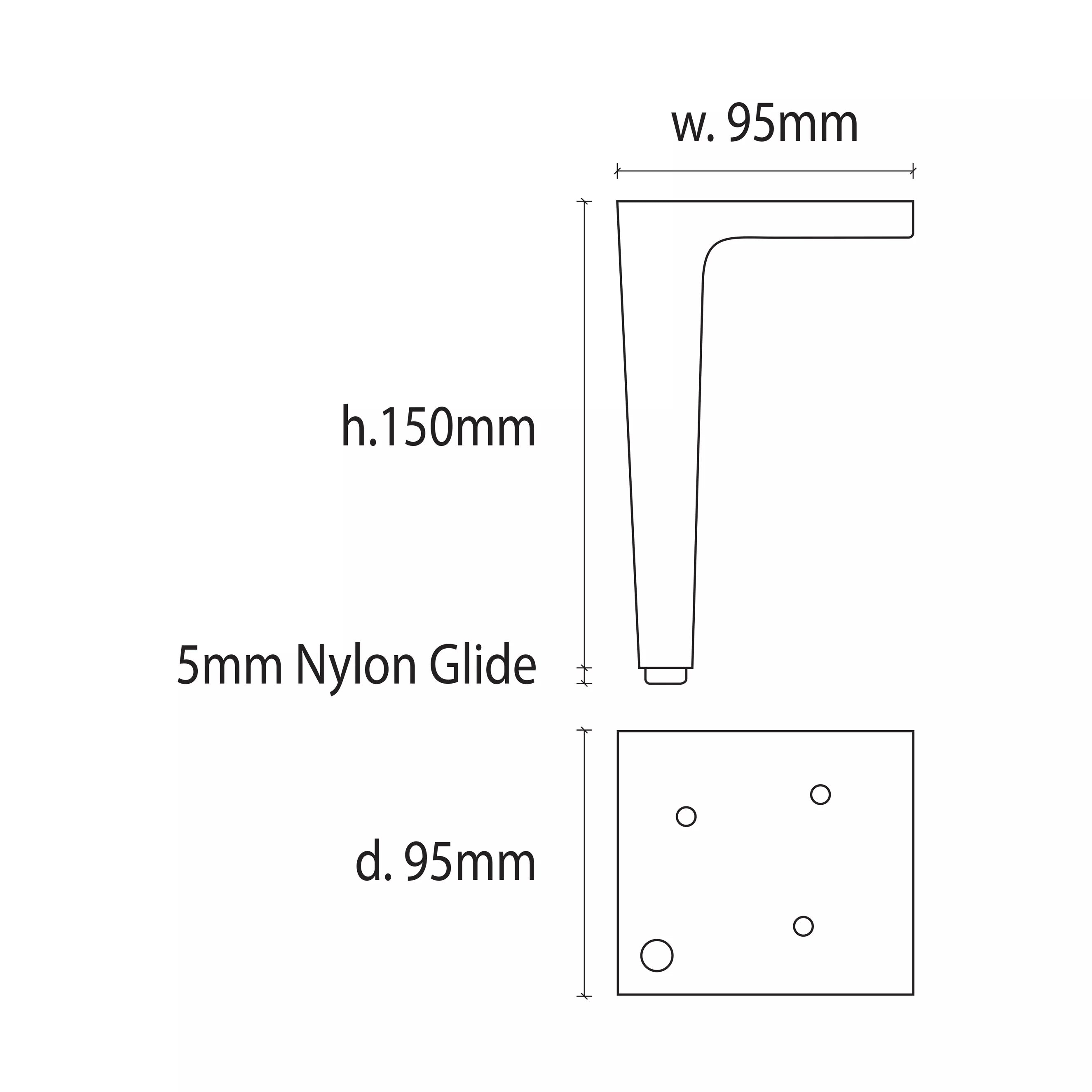Borsari 150mm Furniture Leg