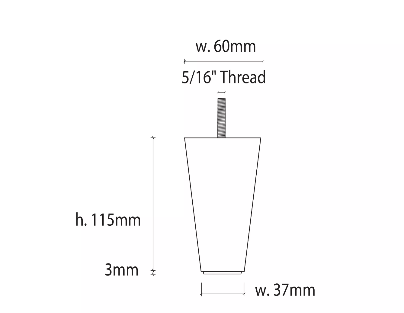 Furniture Leg Mahogany Timber Winbrook - set of 4