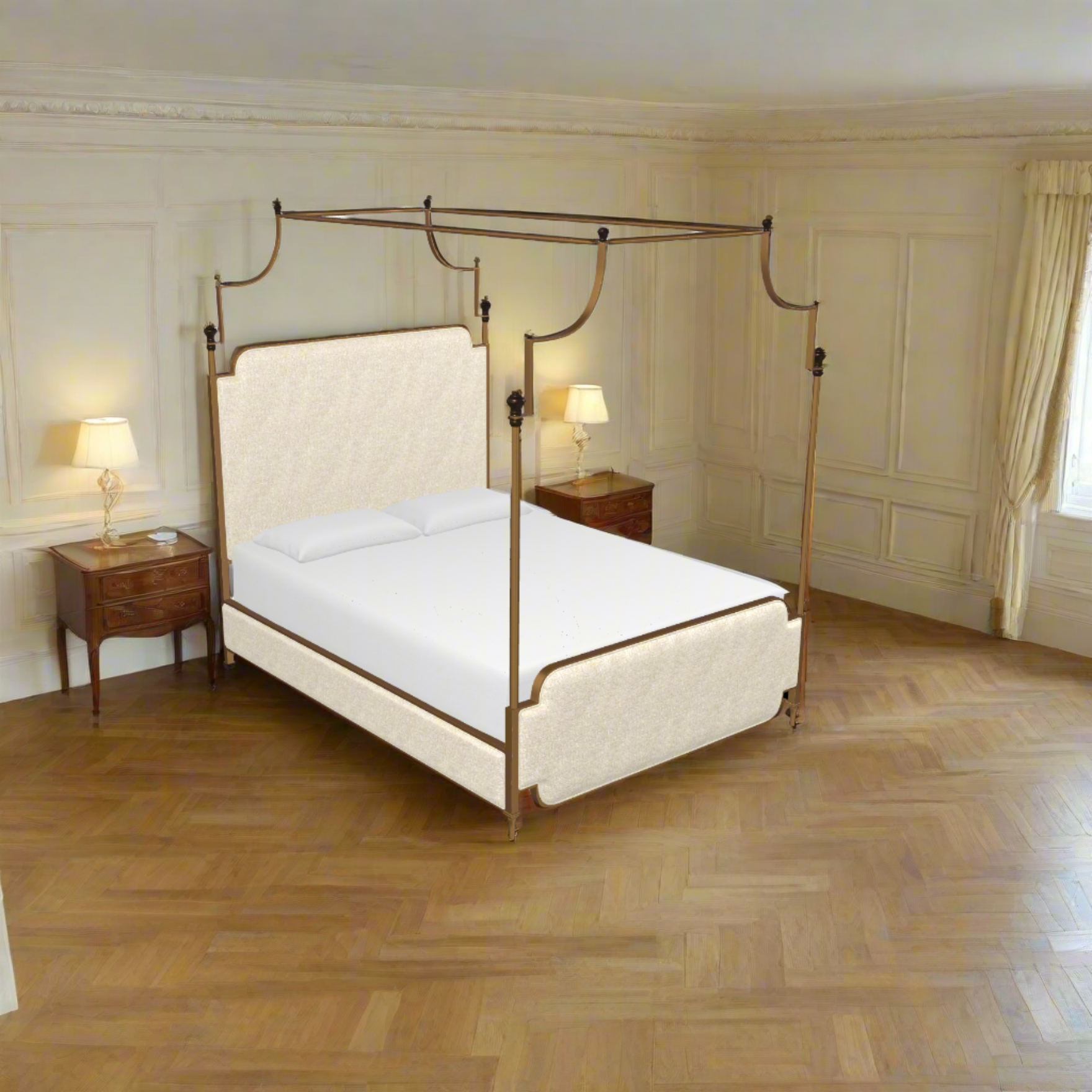 Kenton Upholstered Four Poster Bed