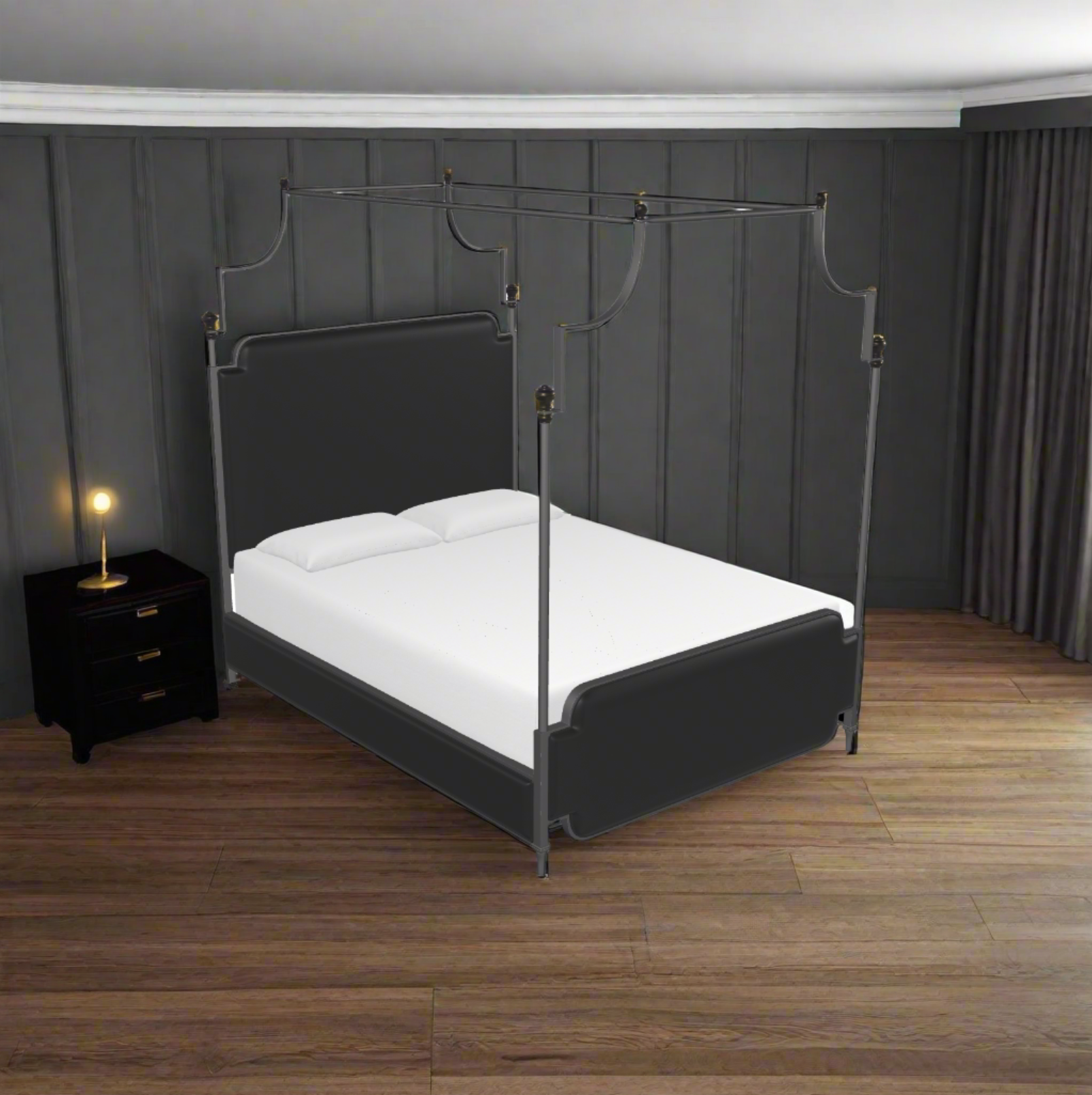 Kenton Upholstered Four Poster Bed