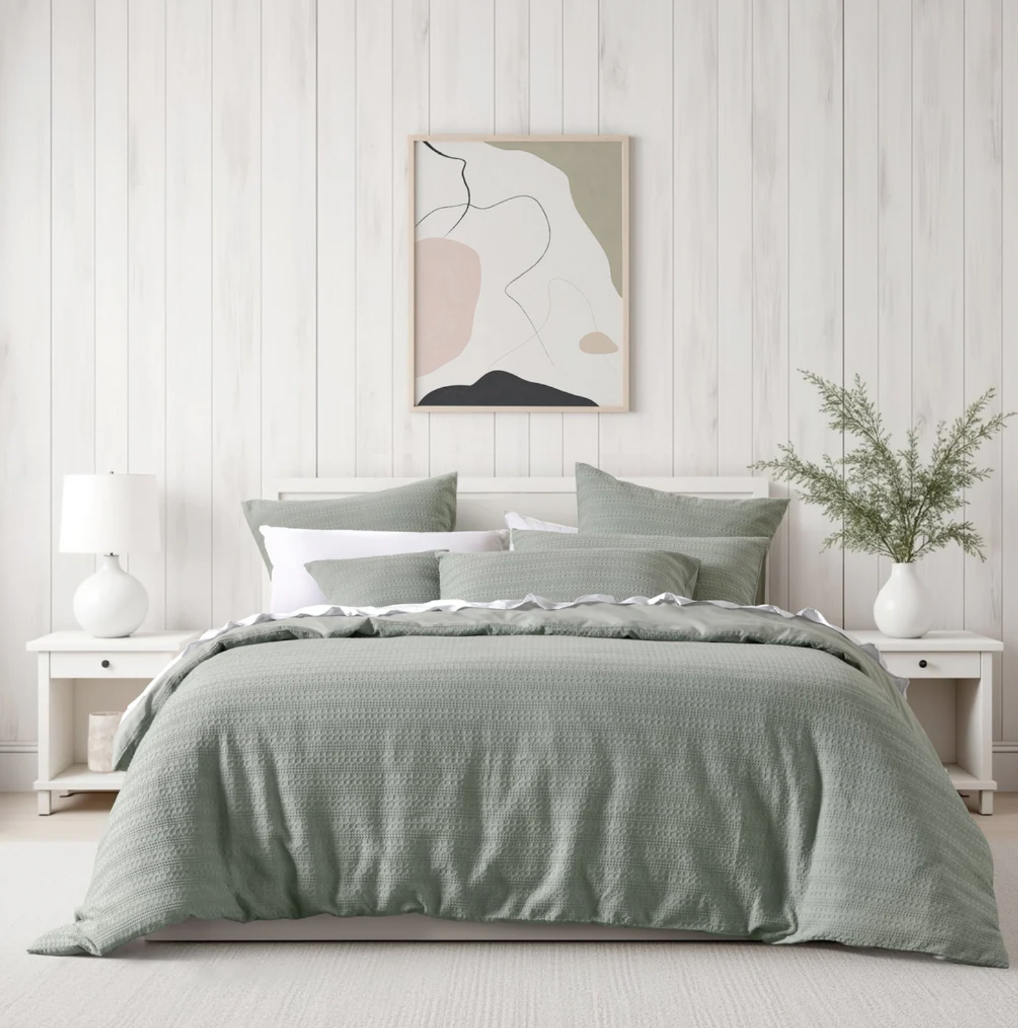 Kahlani Quilt Cover Set Sage