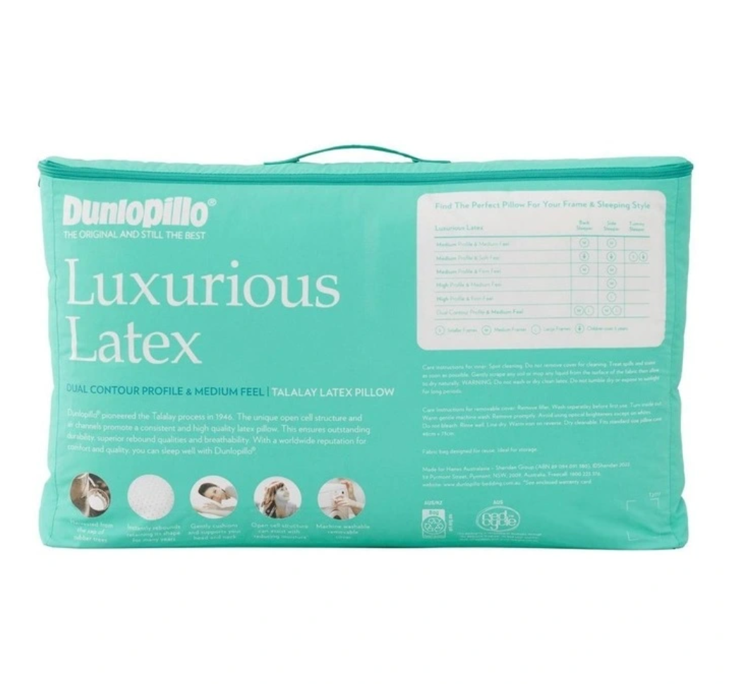Luxurious Latex Contoured Profile & Medium Feel Pillow