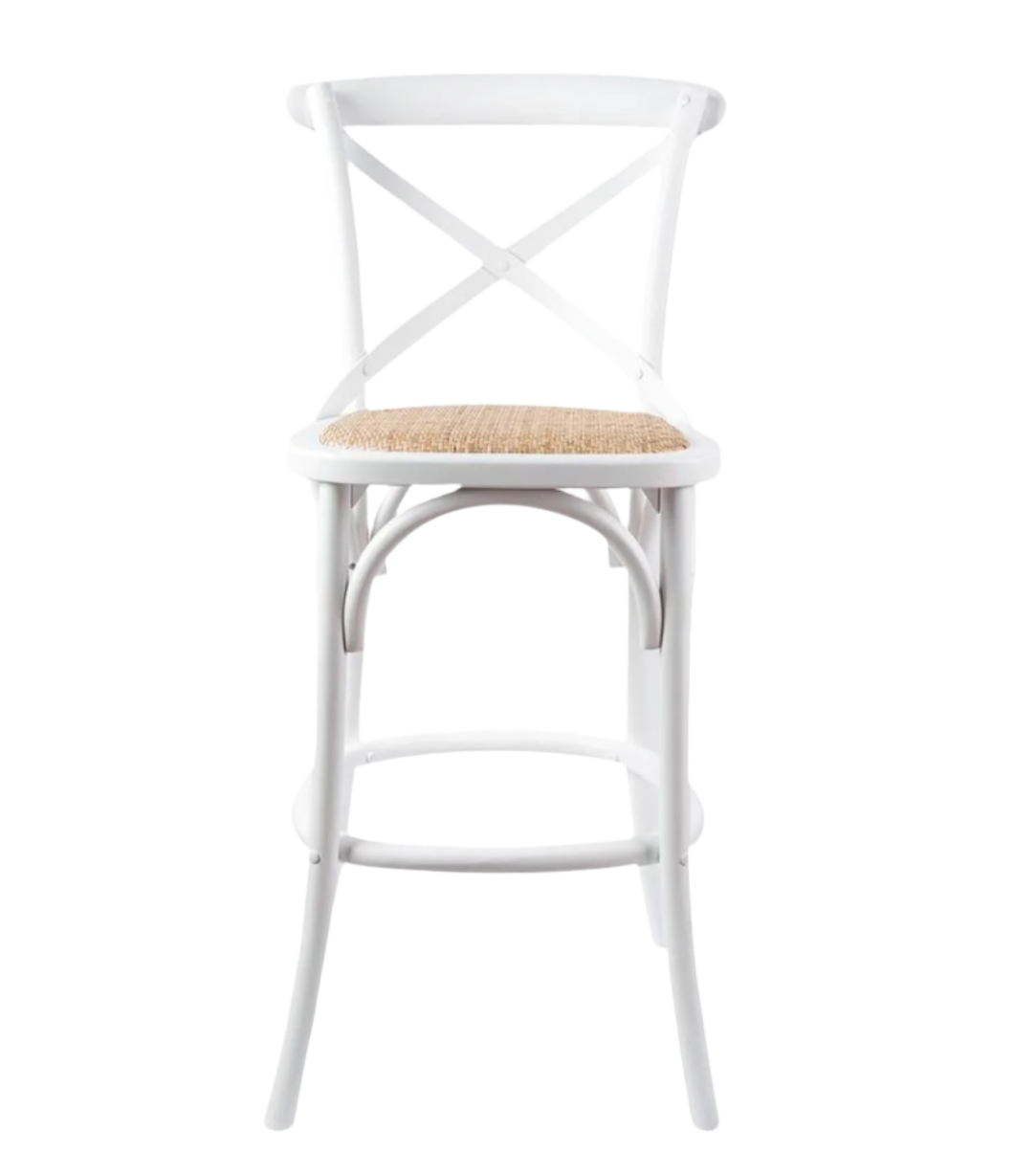 Rattan Bar Stool White