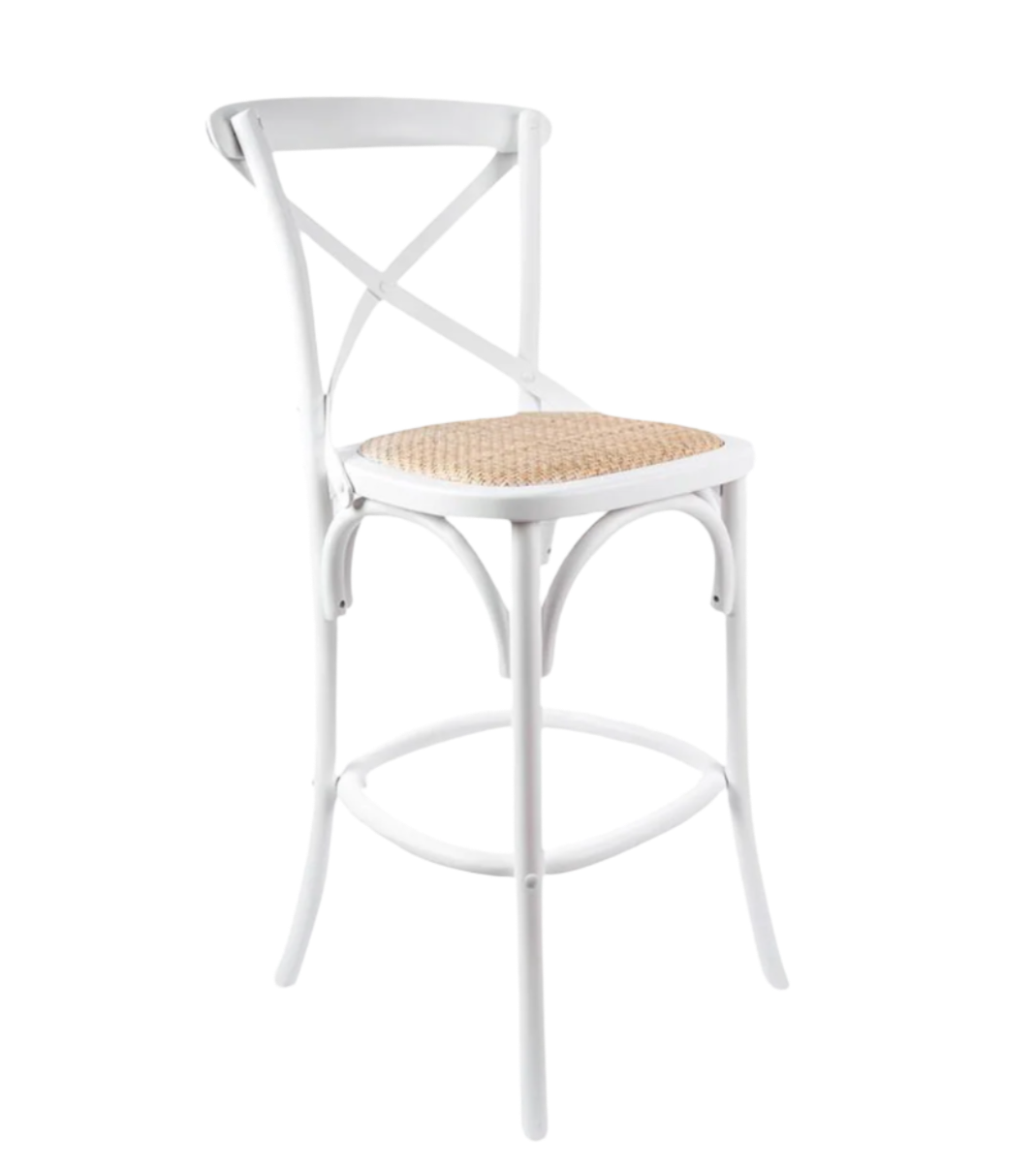 Rattan Bar Stool White