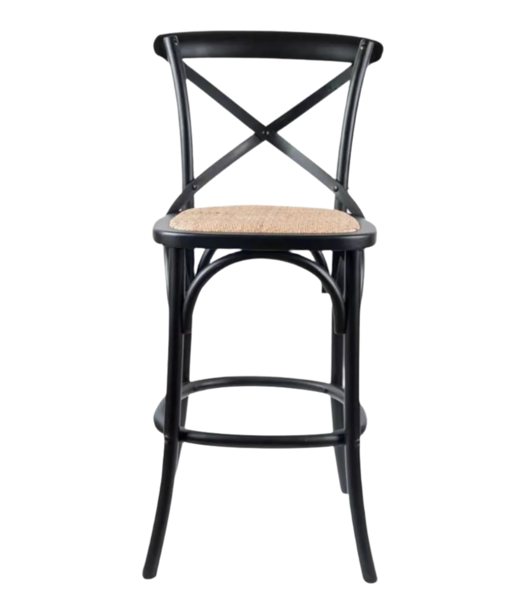 Rattan Bar Stool Black