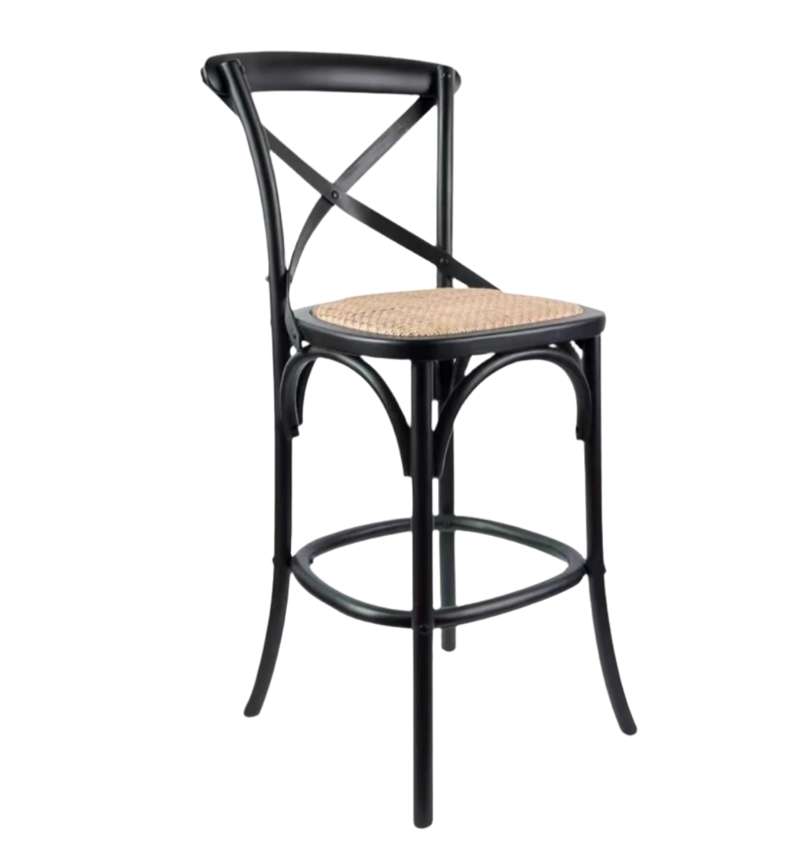 Rattan Bar Stool Black