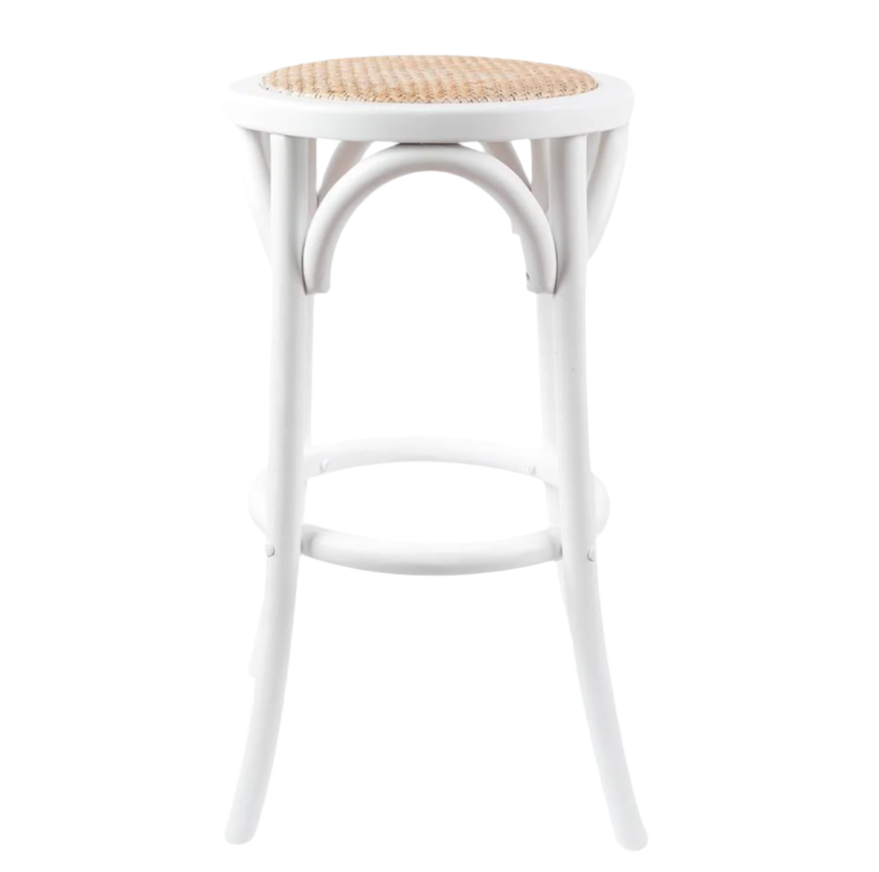 Rattan Kitchen Stool White