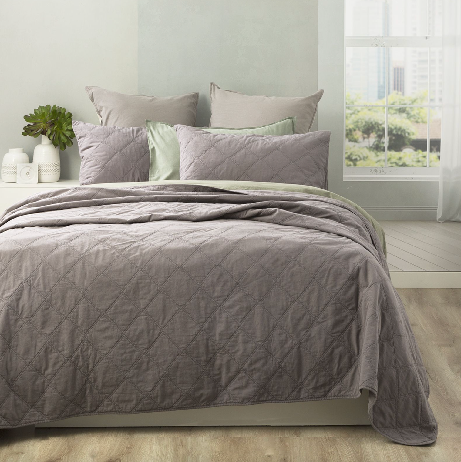 Attwood Vintage Stone Washed Cotton Quilted Coverlet Set