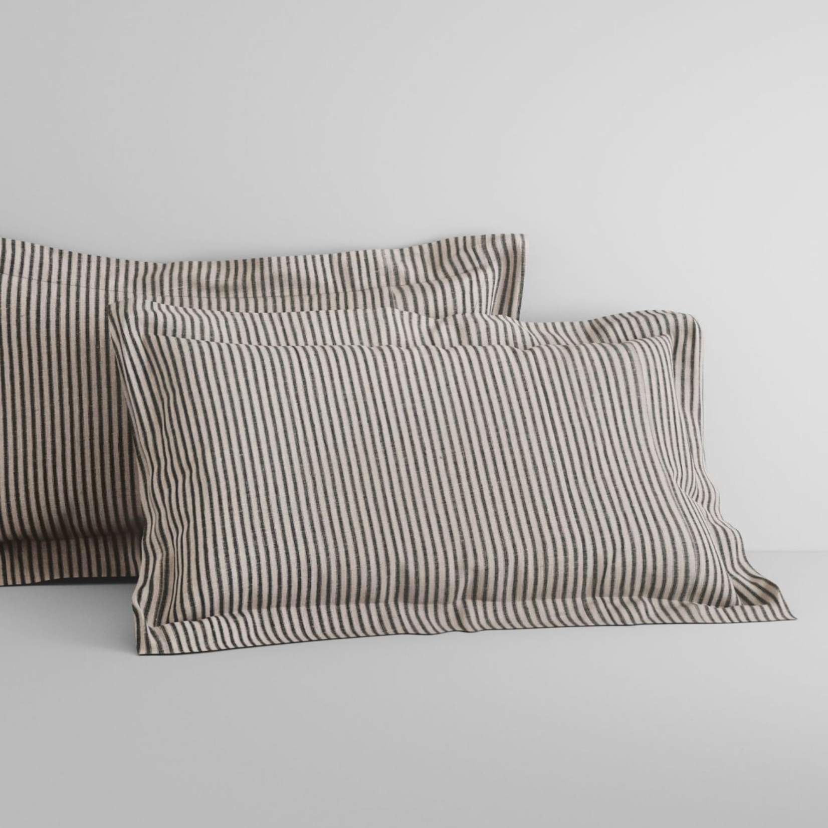 Abbotson Linen Ticking Stripe Tailored Pillowcase Pair