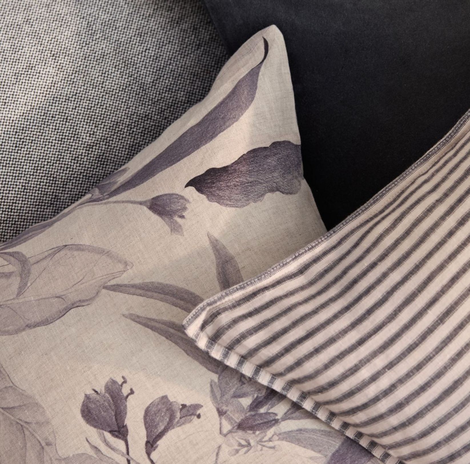 Abbotson Linen Ticking Stripe Breakfast Cushion