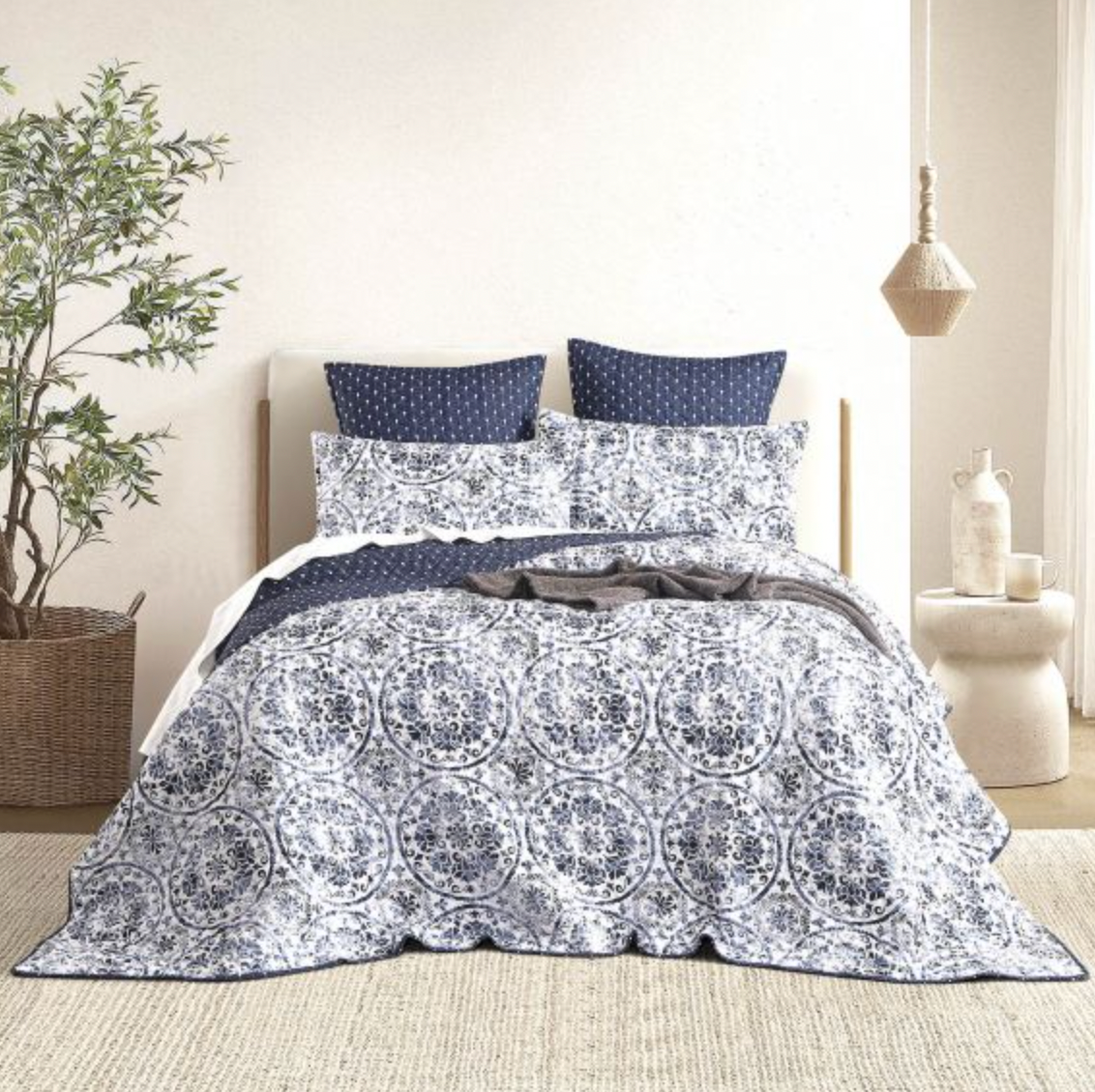 Delos Quilted Reversible Coverlet Set