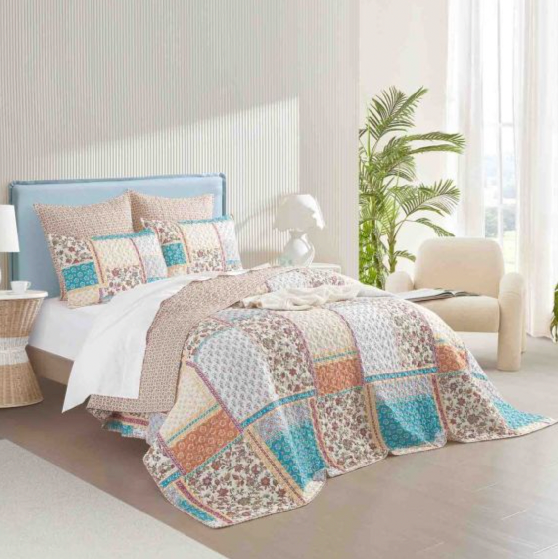 Amber Quilted Reversible Coverlet Set
