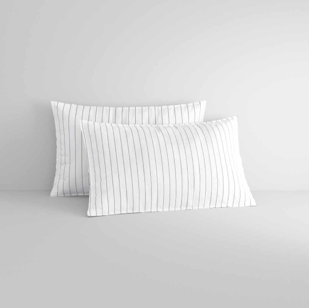 Bayley Stripe Washed Percale Sheet Set