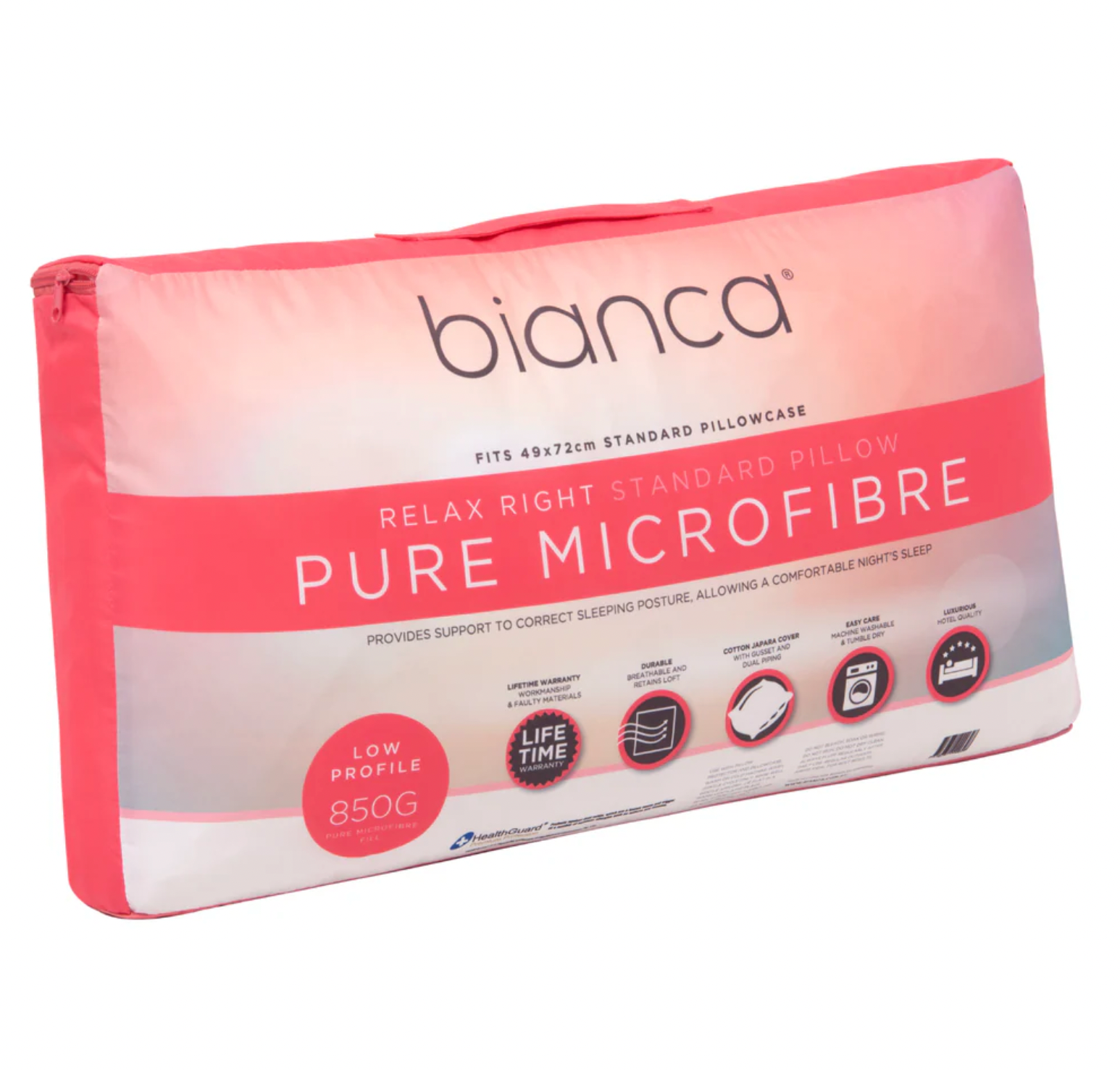 Relax Right Pure Microfibre Low Profile Pillow