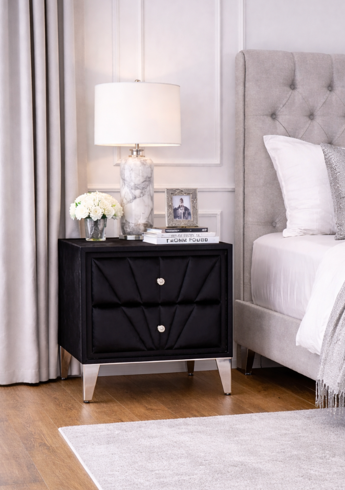 Carissa Bedside Table - Black