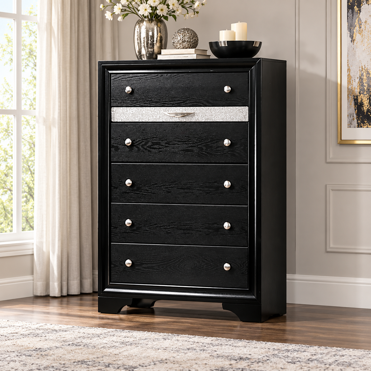 Chrissy Chest Of Drawers - Black