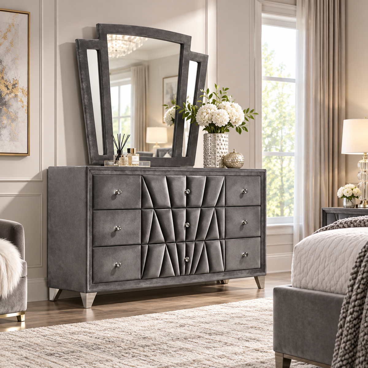 Carissa Dressing Table - Grey