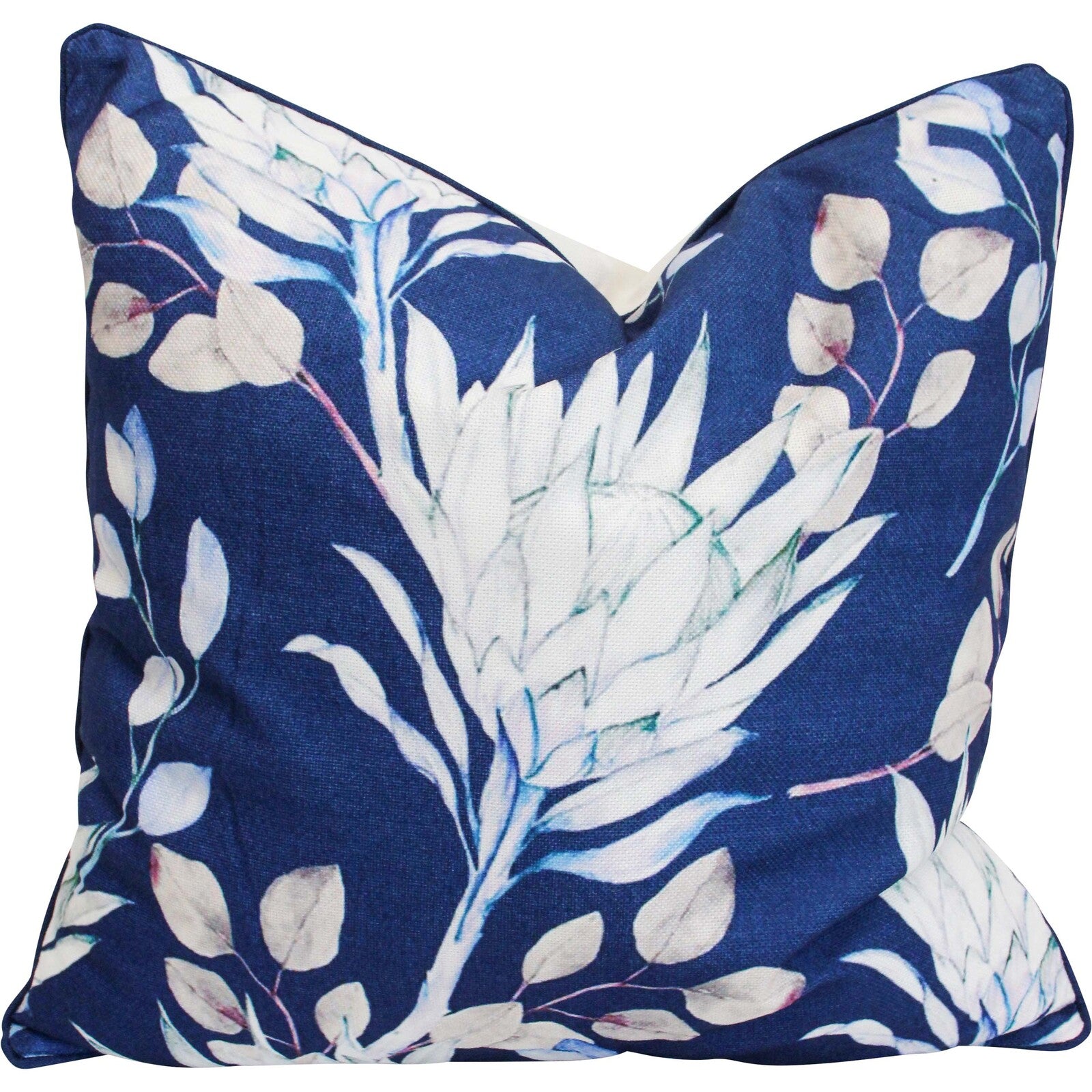 Midnight Blue Australian Natives Square Cushion