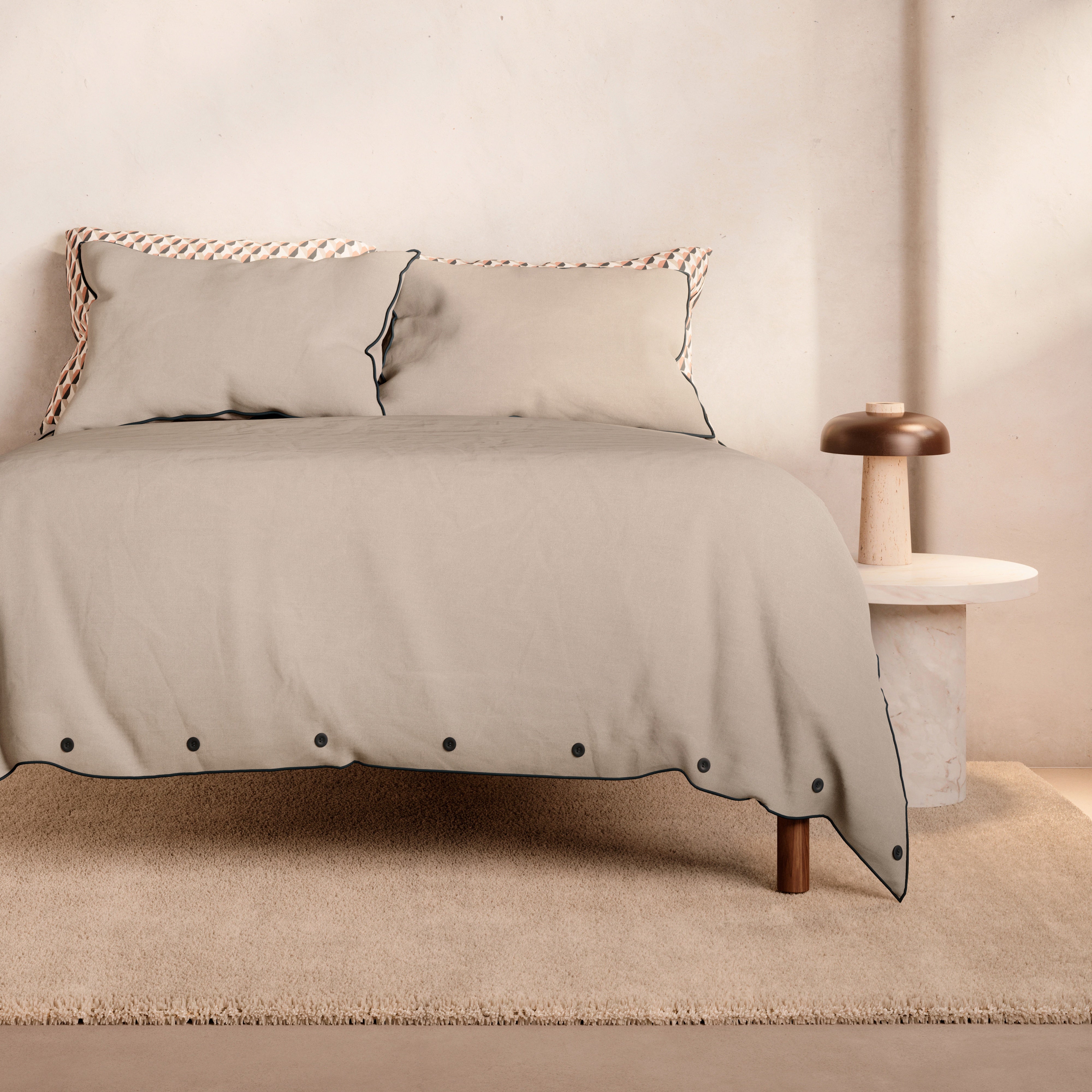 Bayley Piped Quilt Cover Set