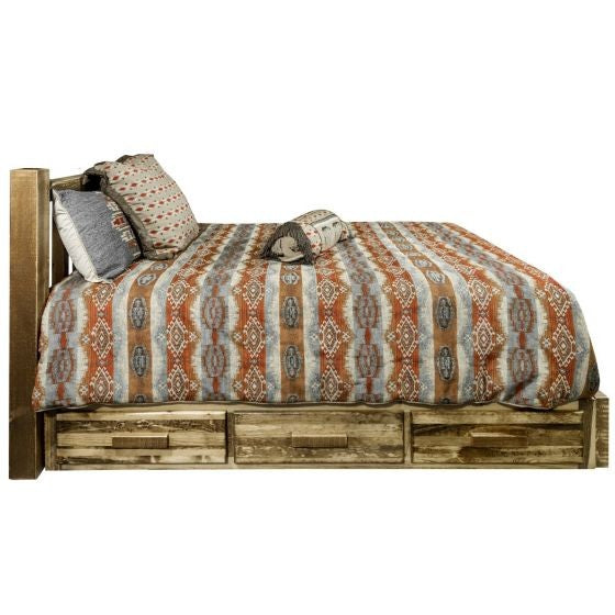 Homestead Wood Bed Frame Low Foot With Drawers