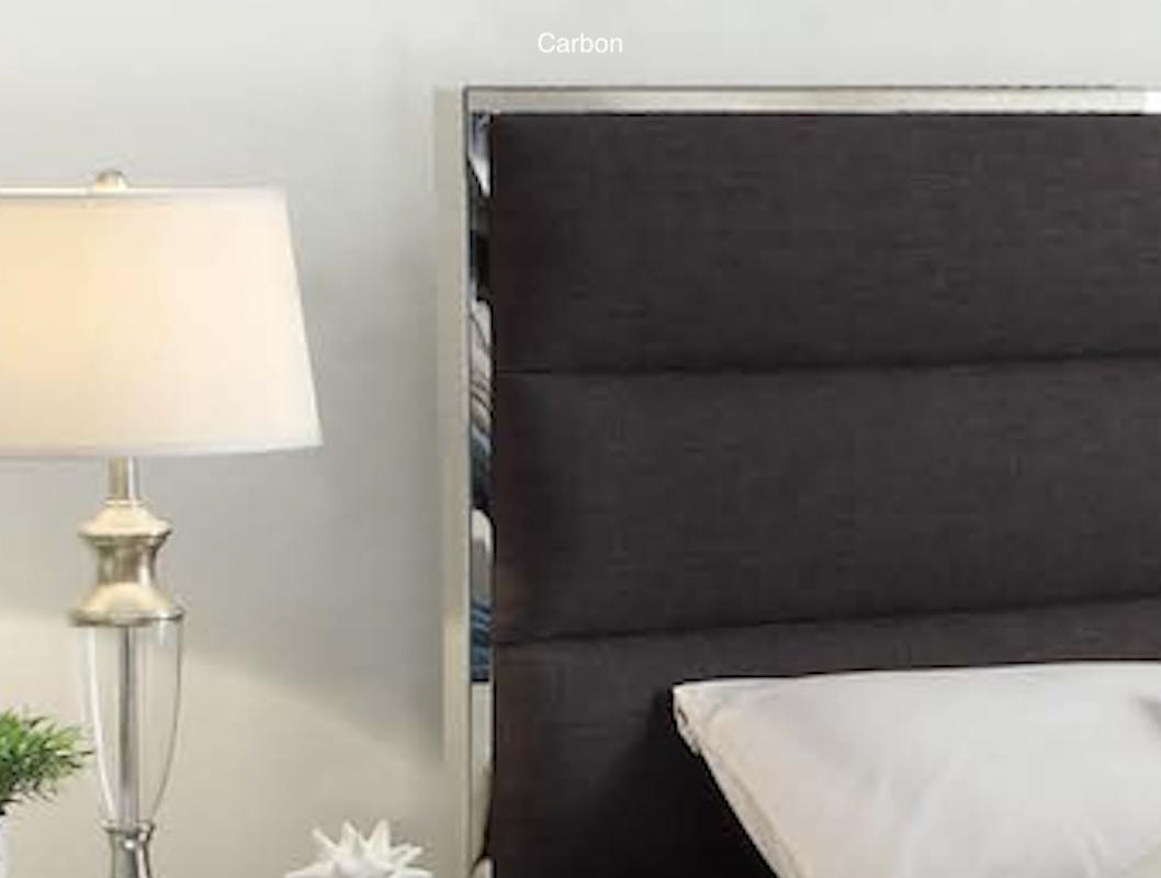 Mercedes Metal Trim Upholstered Bed with Storage Option