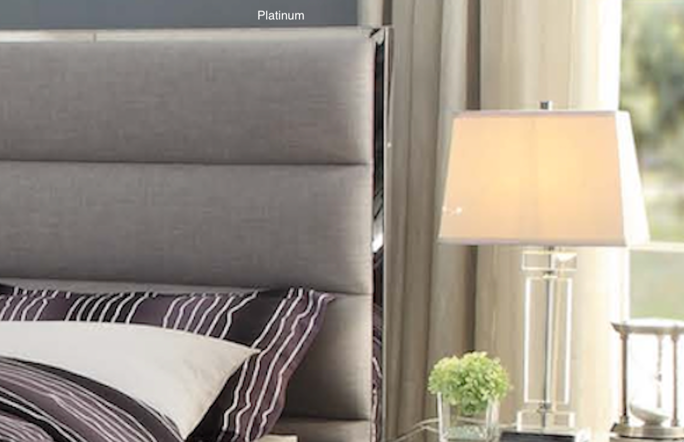 Mercedes Metal Trim Upholstered Bed with Storage Option