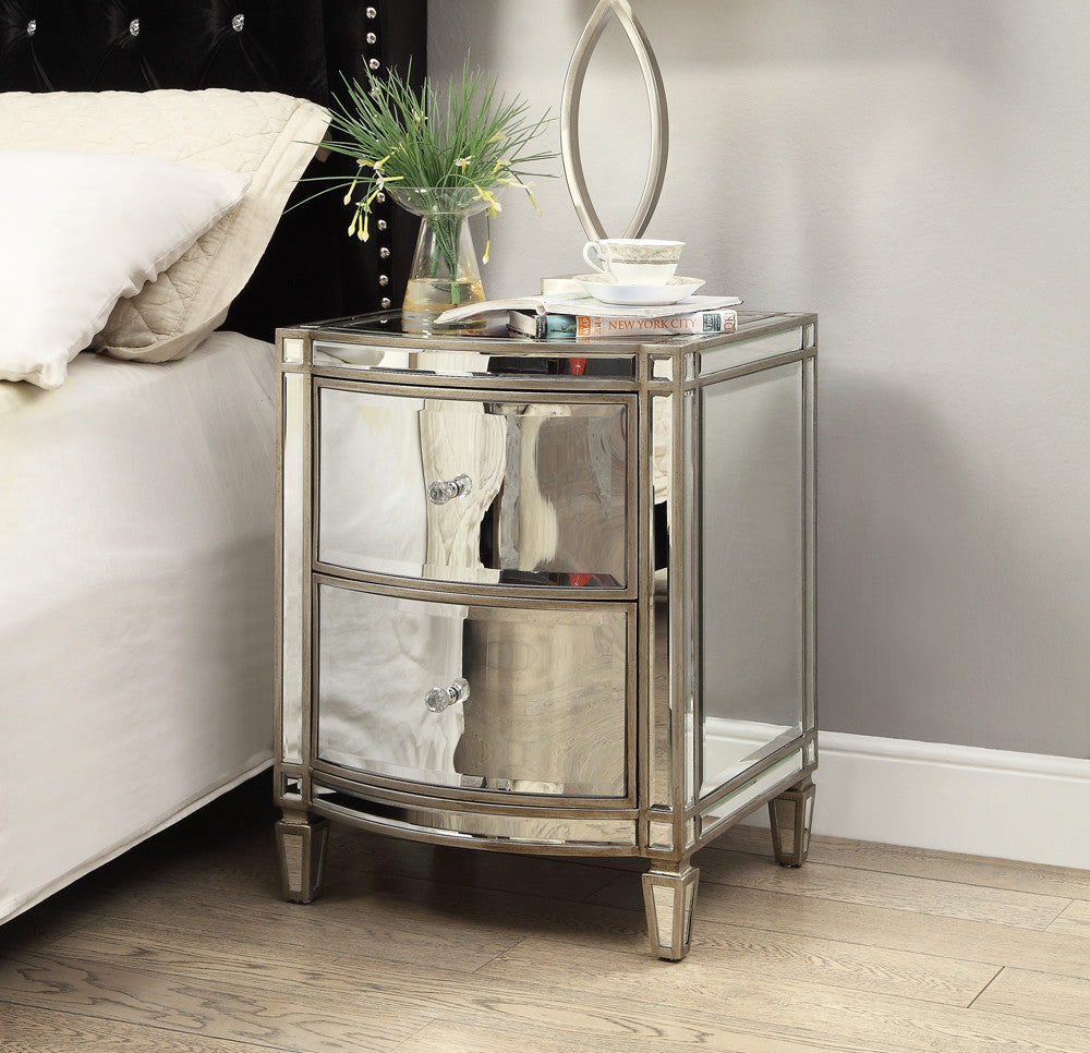 Rochelle Mirror 2 Drawer Bedside Table