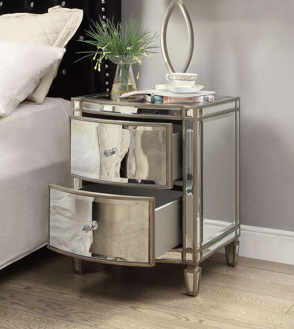 Rochelle Mirror 2 Drawer Bedside Table