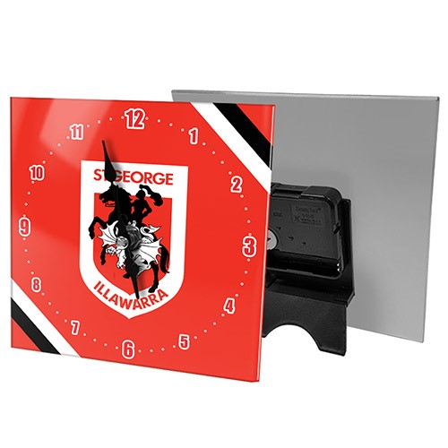 St George Illawarra Dragons Mini Glass Clock