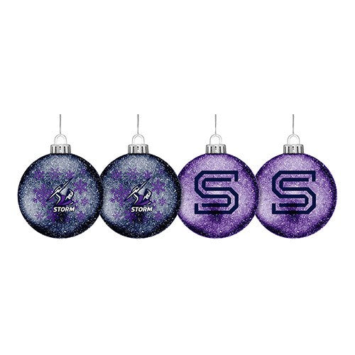 Melbourne Storm S/4 Glitter Baubles
