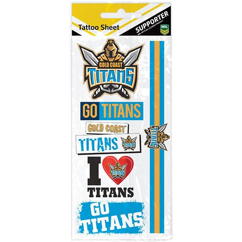 Gold Coast Titans Tattoo Sheet