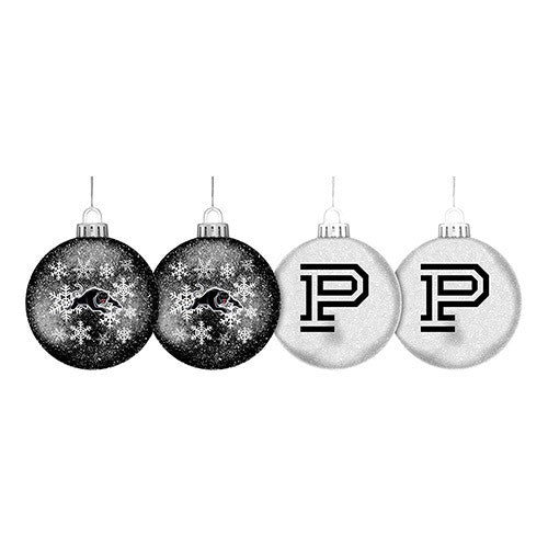 Penrith Panthers S/4 Glitter Baubles
