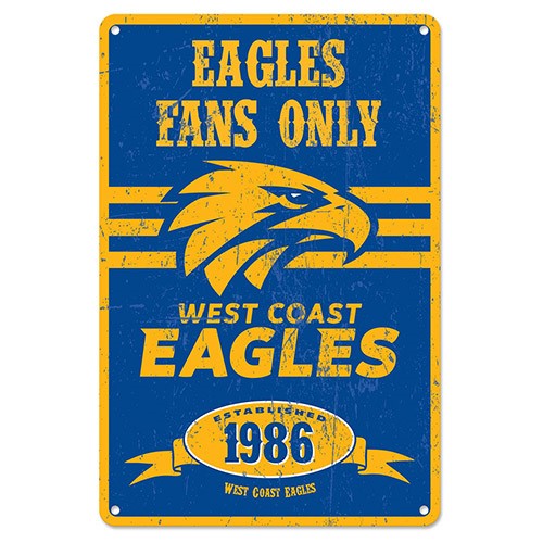 West Coast Eagles Retro Metal Sign