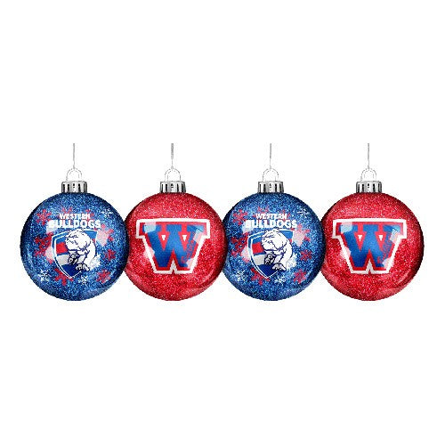 Western Bulldogs Glitter Baubles