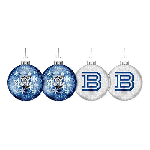 Canterbury Bulldogs S/4 Glitter Baubles