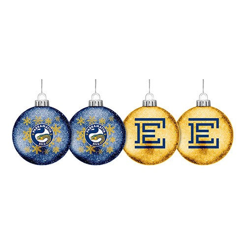 Parramatta Eels S/4 Glitter Baubles