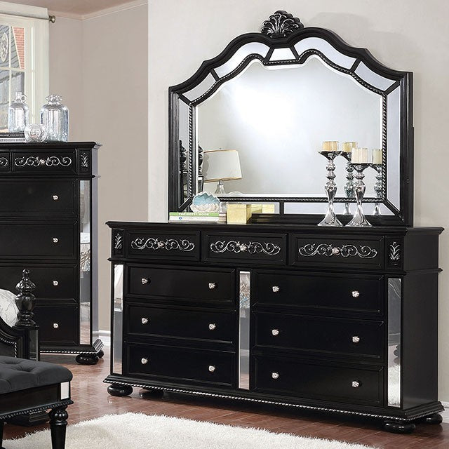 Azha Dressing Table & Mirror - Black