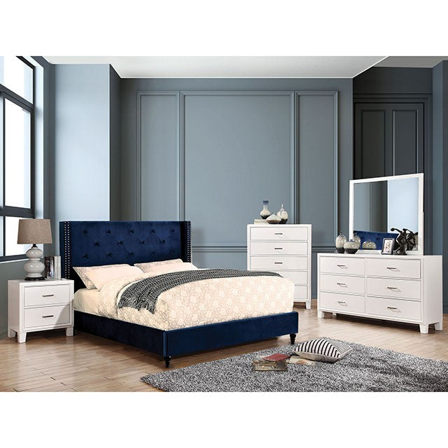 Anabelle Upholstered Bed Frame - Navy