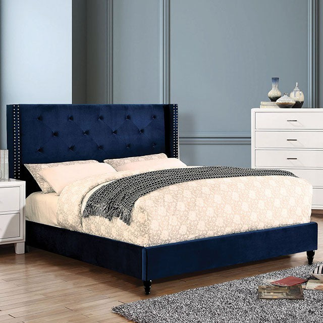 Anabelle Upholstered Bed Frame - Navy
