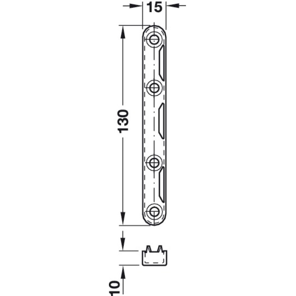 Cranked Hook Metal Bed Fitting Dimensions