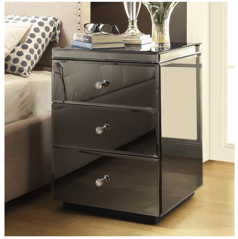 Smoked sales mirror drawers