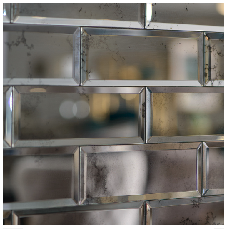 Rectangle Antique Mirrored Bevelled Wall Tiles - 22 Pack