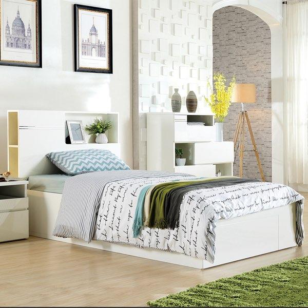 Evans Wood Bed Frame - White