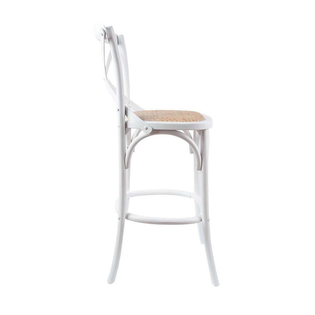 Rattan Bar Stool White