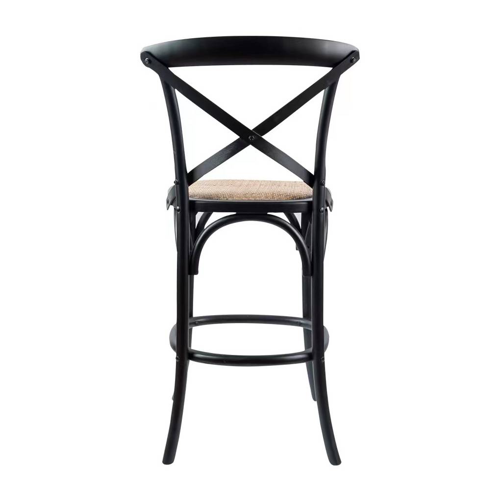 Rattan Bar Stool Black