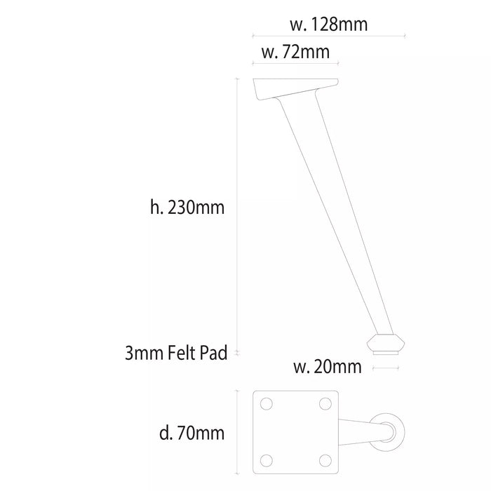 Blahnik Furniture Leg 230mm Set of 4