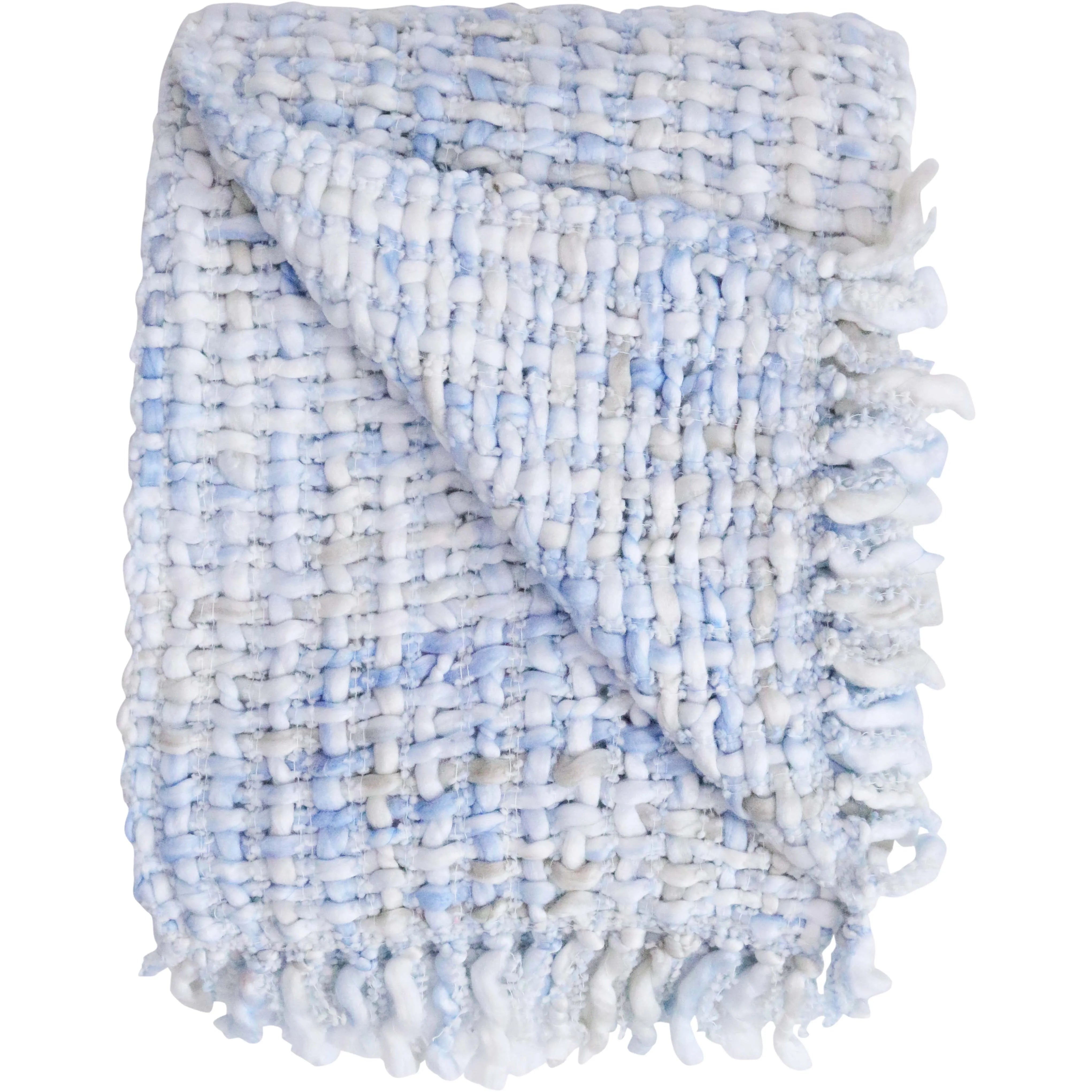 Handmade Chunky Knit Throw Sea Breeze