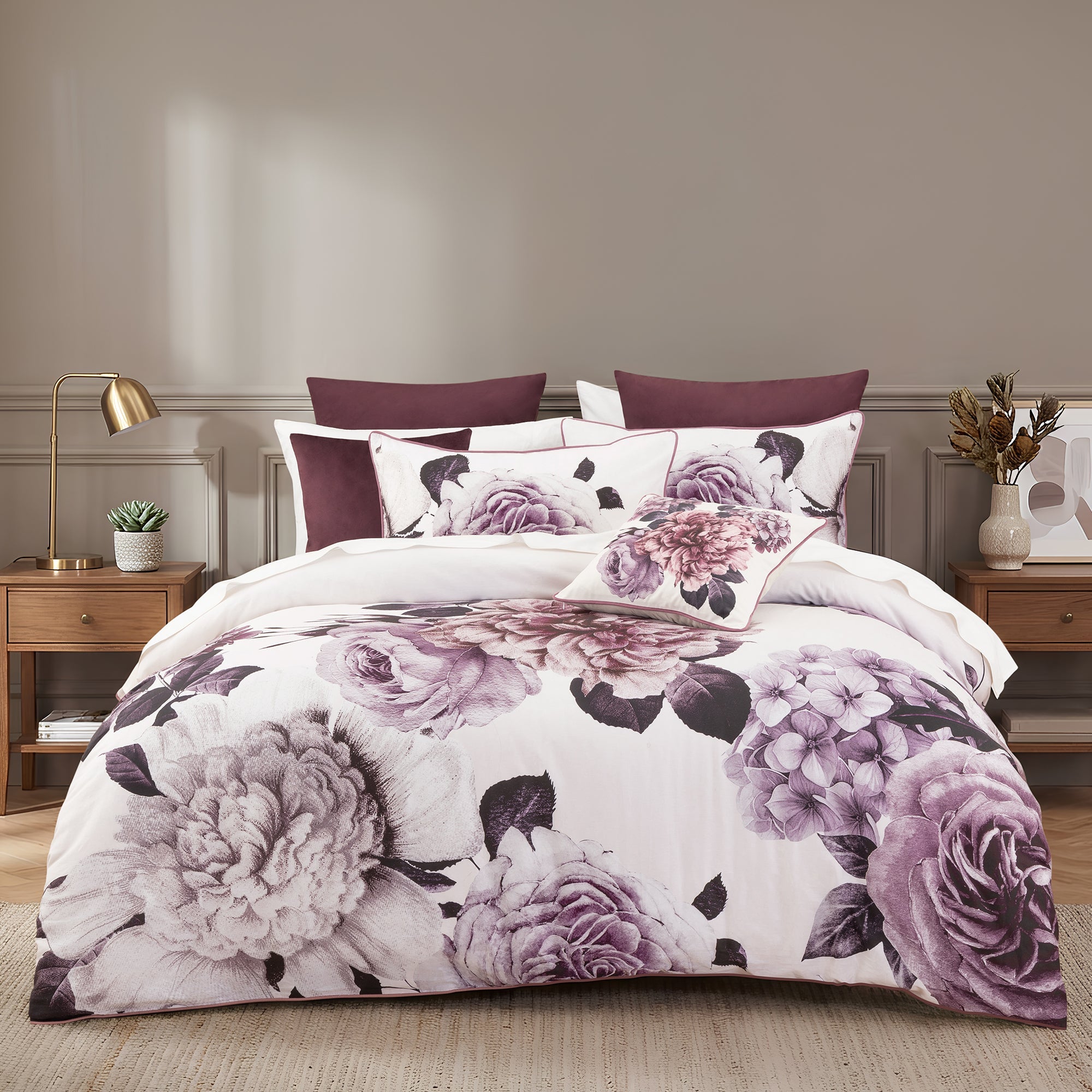 Kiara Quilt Cover Set Lavender