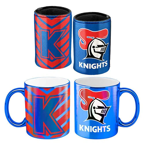 Newcastle Knights Metallic Mug & Can Cooler Pack