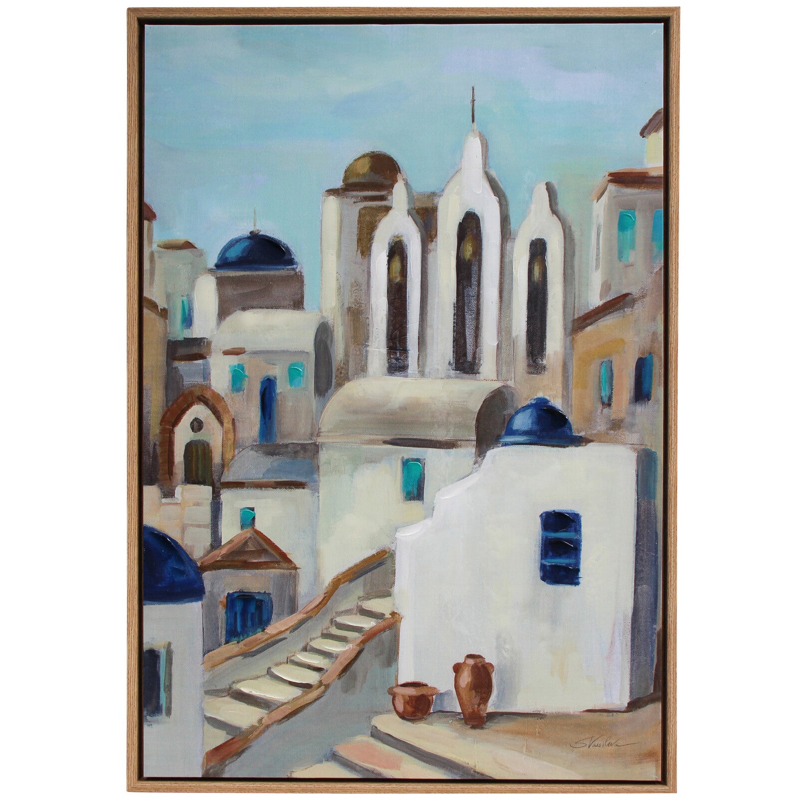 Santorini Print on Canvas